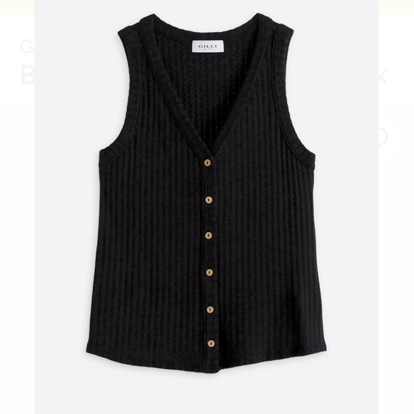 Gilli - Button Front Ribbed Knit Tank - Picture 5 of 6